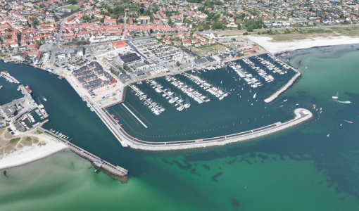 Luftfoto Kerteminde Havn og Marina maj 2023